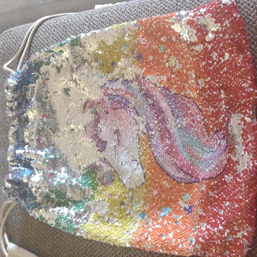 Girls sequined unicorn backpack